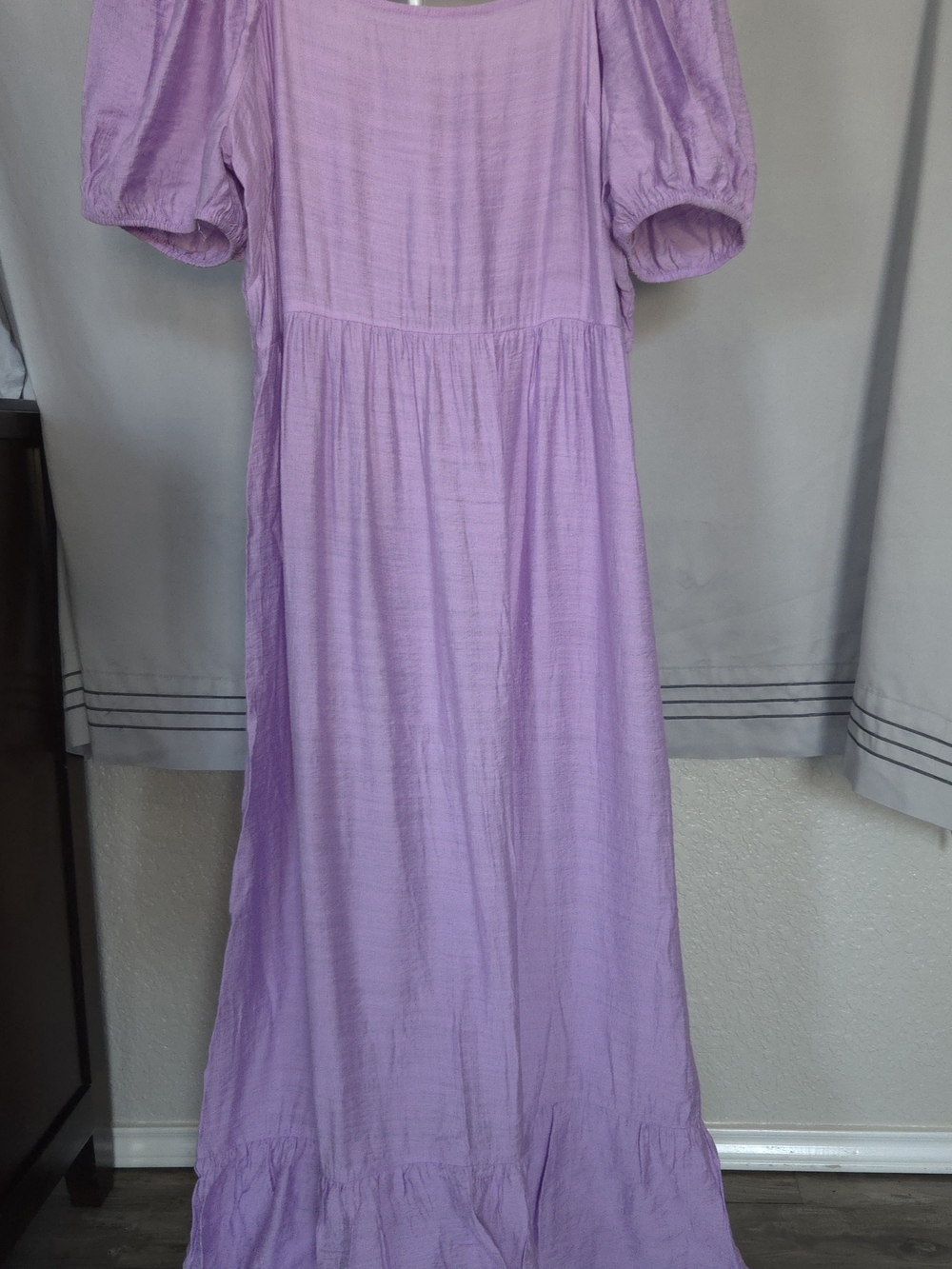 Express Lavender Puff-Sleeve Maxi Dress Size XL